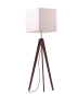 Preview: Dreibein Holz Stehlampe Tripodlampe 50er 60er Designleuchte Lampenschirm in Weiß