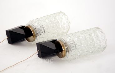2 Wandleuchten mit Glasschirm ca 1960 -1970 Lampen Glasschirm