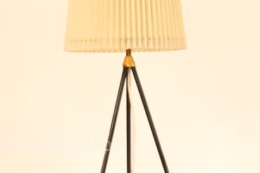Vintage Dreibein Tripod 50er 60er Jahre Stehlampe Plissee Lampe