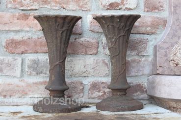 2 vintage cups goblets vases cast iron from France