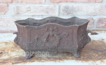 Vintage planter Jardiniere cast iron from France (square)