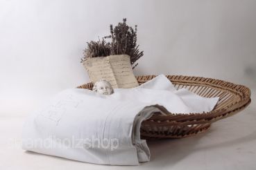 Vintage Bett Laken, Tuch Nr.5 mit Monogramm Frankreich