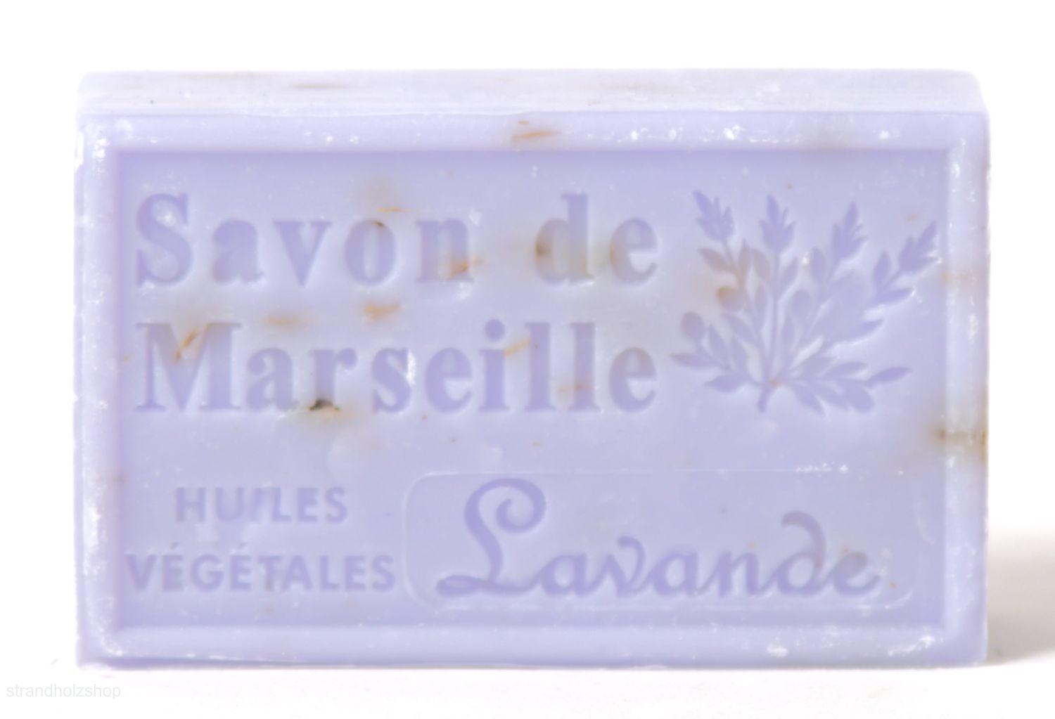 Seife Savon-de-Marseille-Lavendel-Blüten Backside